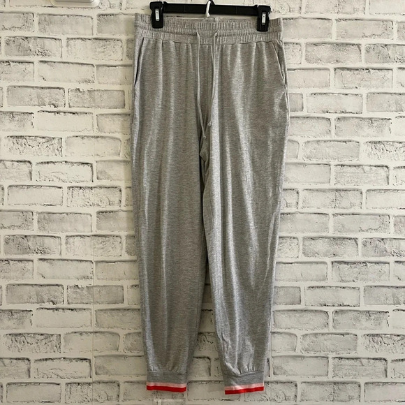 Women’s Boden gray lightweight striped ankle joggers size 2 - Picture 1 of 6